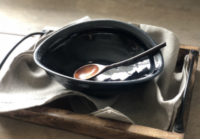 黒瑠璃カレー皿